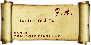 Fridrich Atád névjegykártya